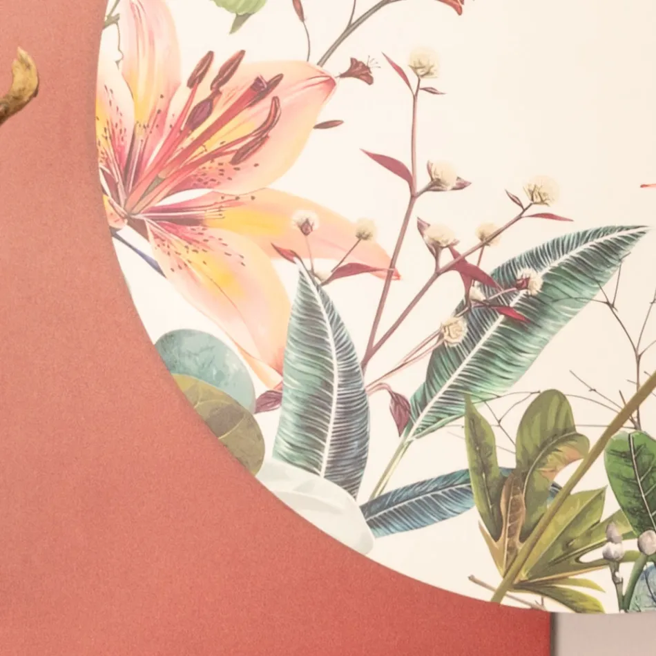 Kompozice dřevěných obrazů s potisky motýlů a květin Made in Italy - Ekvádor Viadurini