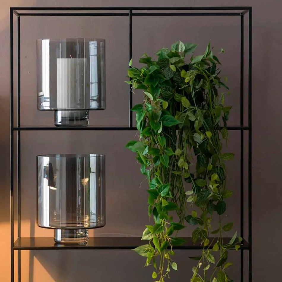 Složení dekorativních váz v dekorovaném keramickém a kouřovém skle - Monile Viadurini