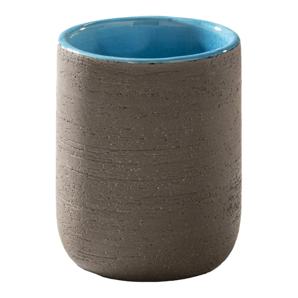 Volně stojící koupelnová skříňka Složení včetně modrých doplňků - Carolie Viadurini