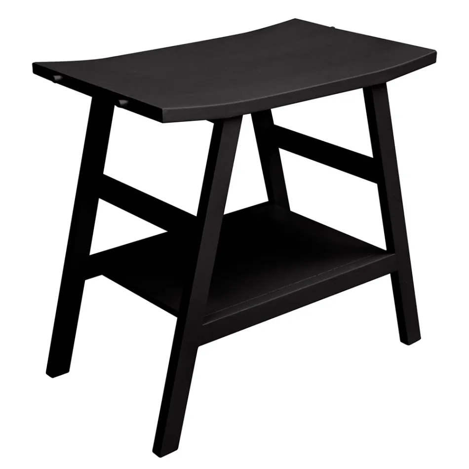 Černá kompozice koupelnové skříňky s velkou policí a doplňky - Patryk Viadurini