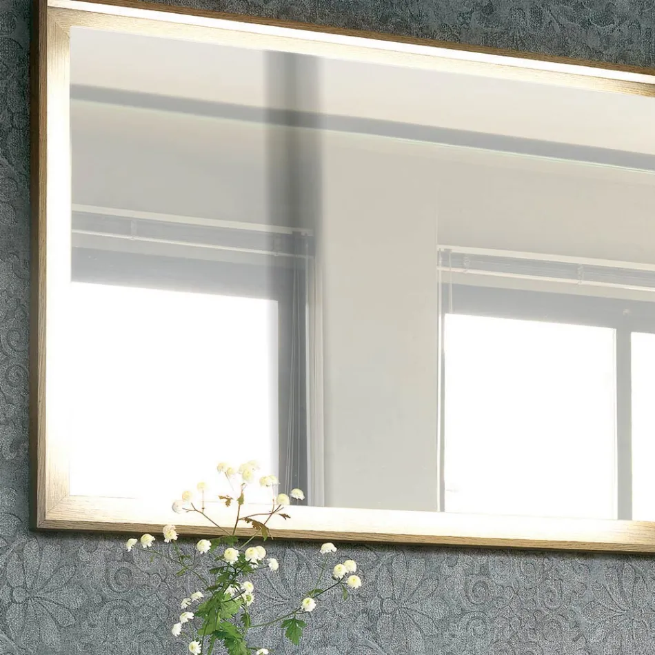 Složení koupelnového nábytku 150 cm z luxusního přírodního dřeva - Alide Viadurini