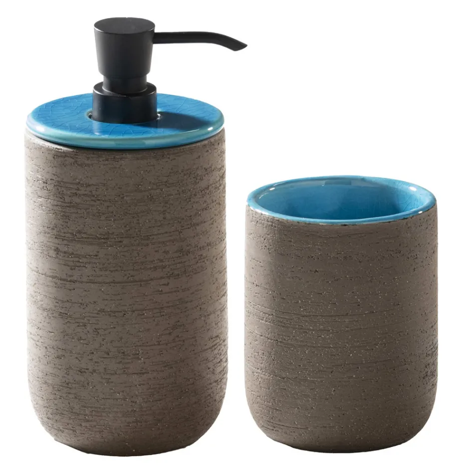 Modrá kompozice koupelnového nábytku s moderním designem - Patryk Viadurini