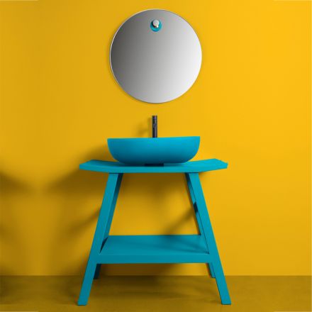 Modrá kompozice koupelnového nábytku s moderním designem - Patryk Viadurini