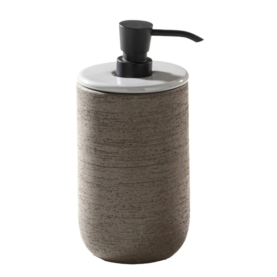 Složení koupelnového nábytku s hliněným umyvadlem a doplňky - Carolie Viadurini