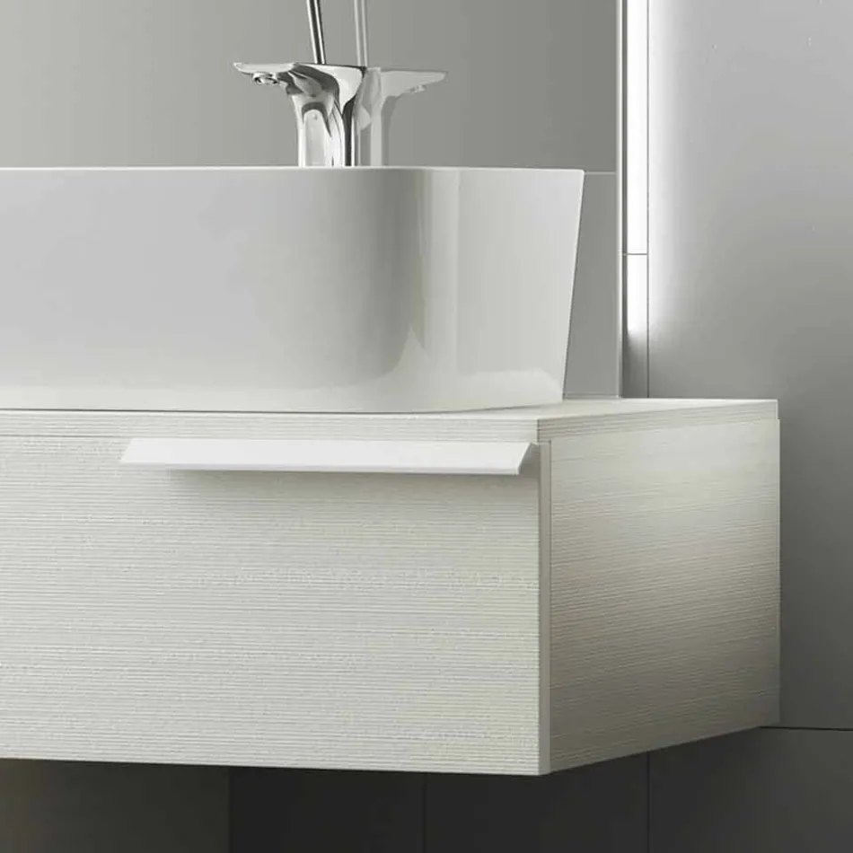 Šťastná moderní lakovaná dřevěná nábytkářská kompozice Viadurini