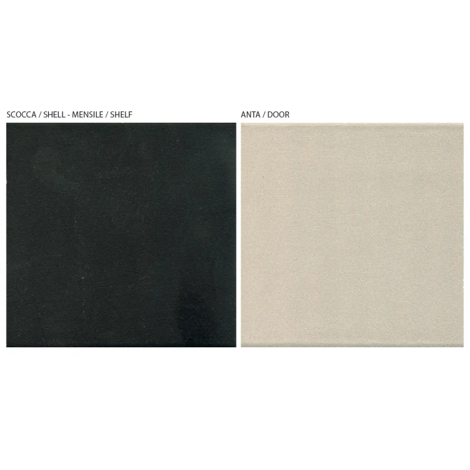 Složení nástěnného nábytku do obývacího pokoje v Mdf Made in Italy - Malene Viadurini