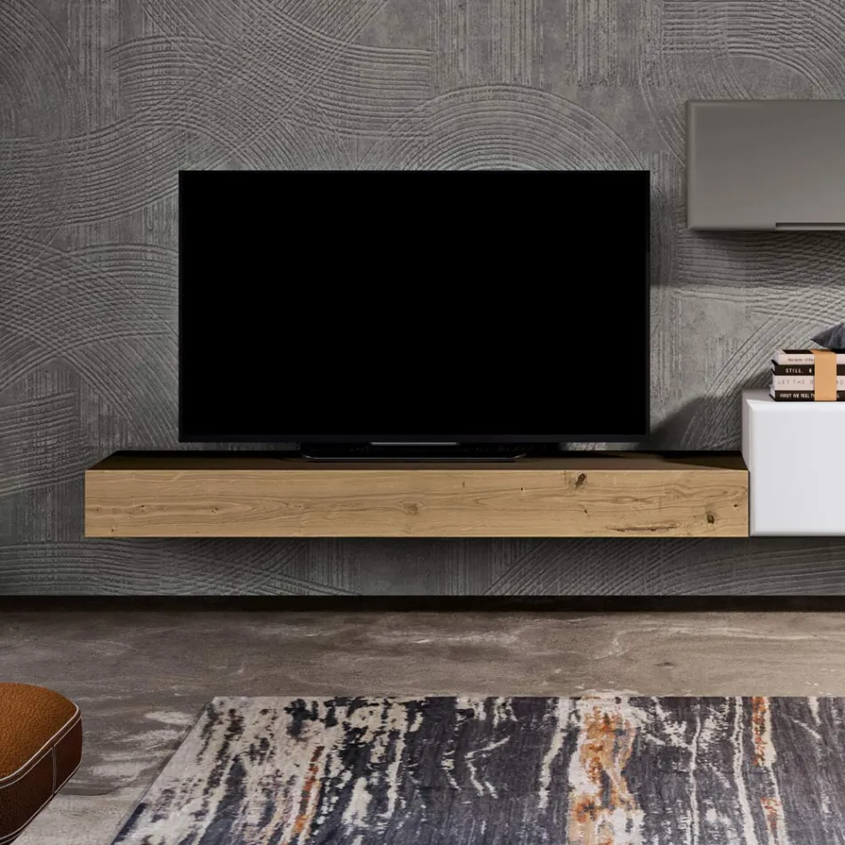 Složení obývacího nábytku a TV stolku z MDF Made in Italy - Hedda Viadurini
