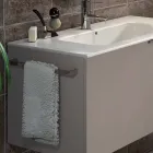 Složení závěsného dřevěného designového koupelnového nábytku z Itálie Genova Viadurini