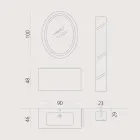 Složení závěsného dřevěného designového koupelnového nábytku z Itálie Genova Viadurini