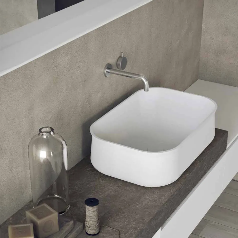 Moderní a pozastavená kompozice designového koupelnového nábytku - Callisi2 Viadurini