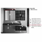 Složení pro závěsnou koupelnu a moderní design vyrobený v Itálii - Farart9 Viadurini