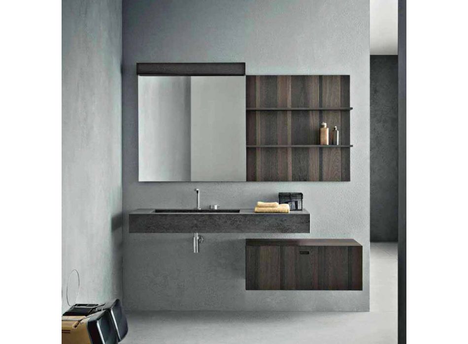 Složení pro závěsnou koupelnu a moderní design vyrobený v Itálii - Farart9 Viadurini