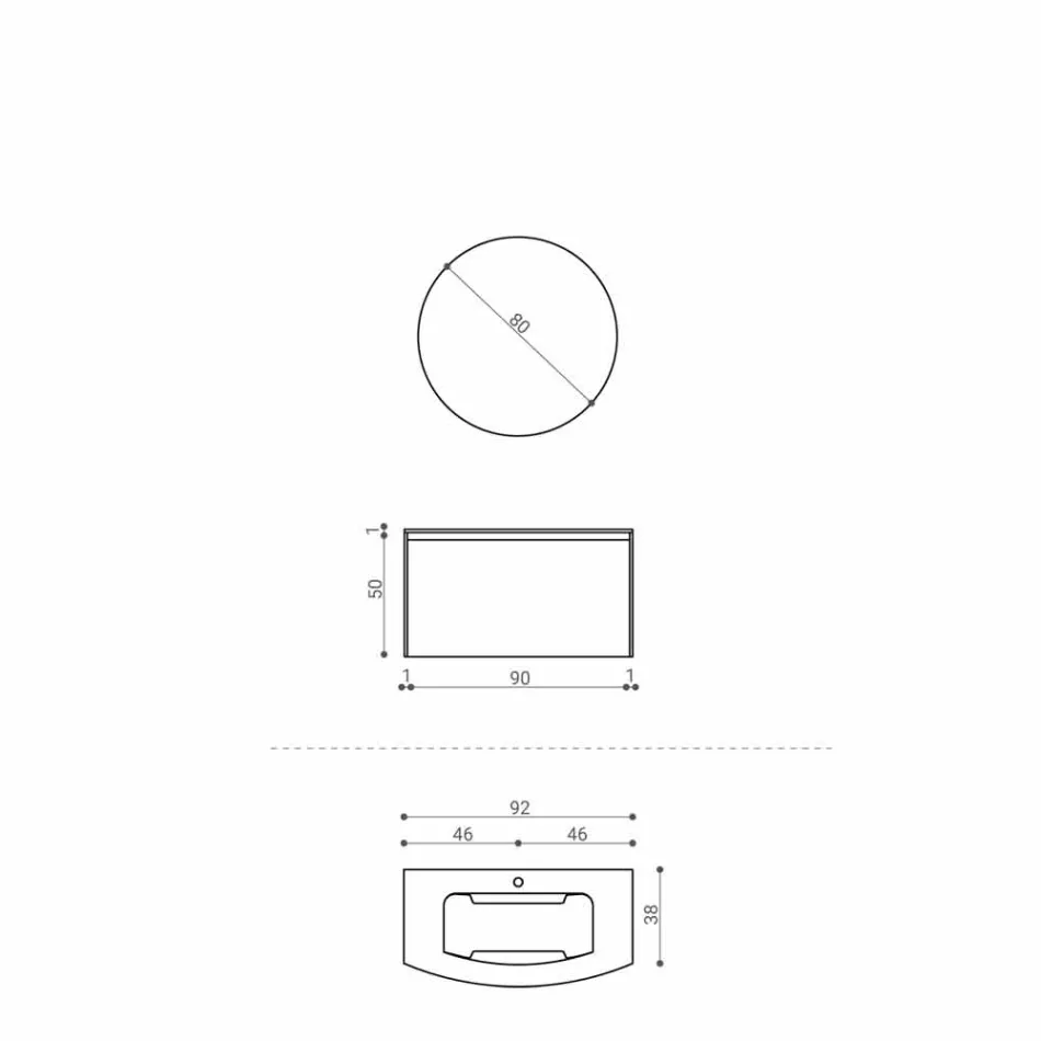 Složení pro závěsnou koupelnu moderního designu vyrobené v Itálii - Callisi11 Viadurini