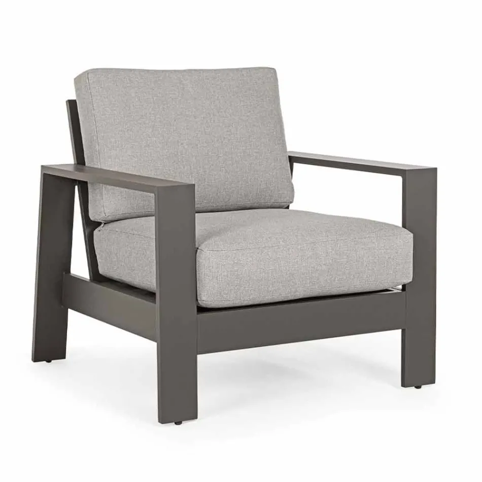 Složení venkovního obývacího pokoje z hliníku s látkovými polštáři - Yoshi Viadurini