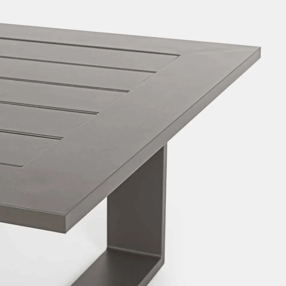 Složení venkovního obývacího pokoje z hliníku s látkovými polštáři - Yoshi Viadurini