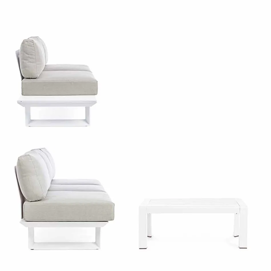 Složení venkovního obývacího pokoje z hliníku a látky Homemotion - Francine Viadurini