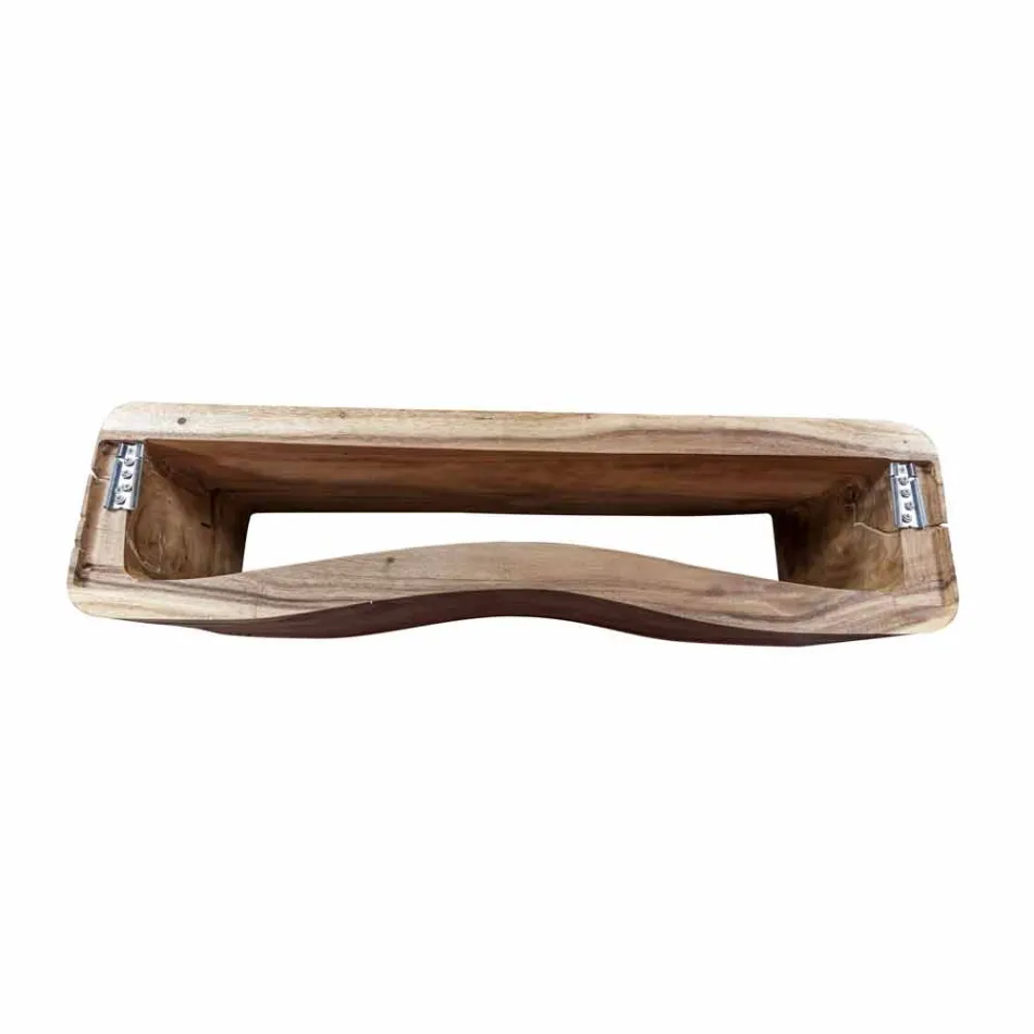 Pozastavená kompozice koupelnového nábytku z moderního teakového dřeva - Kristi Viadurini