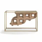 Konzola do dřeva designu luxusního ořechového dřeva a kovu Pardo Viadurini