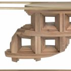 Konzola do dřeva designu luxusního ořechového dřeva a kovu Pardo Viadurini