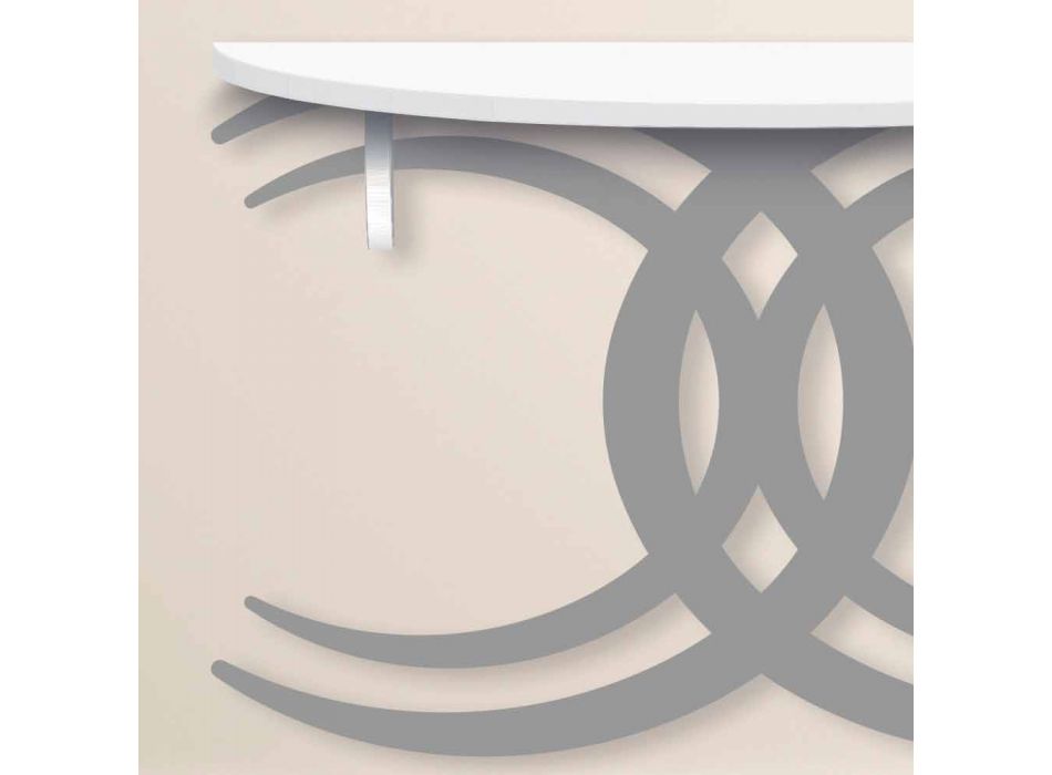 Nástěnná konzole pro moderní design v bílé a šedé dřevo - Coco Viadurini