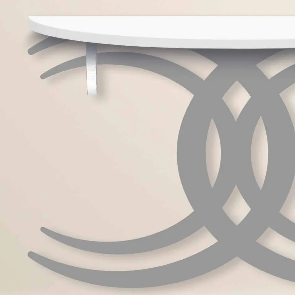 Nástěnná konzole pro moderní design v bílé a šedé dřevo - Coco Viadurini