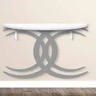 Nástěnná konzole pro moderní design v bílé a šedé dřevo - Coco Viadurini