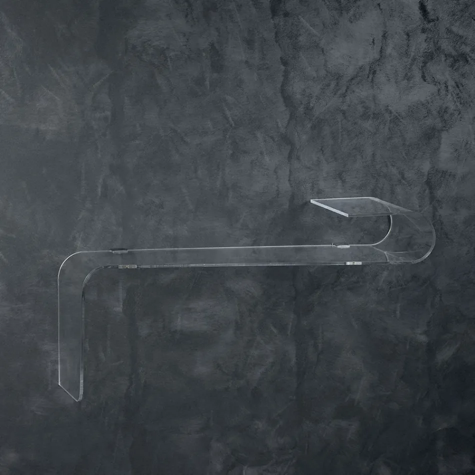 Závěsná nástěnná konzola z průhledného akrylového křišťálu - Cesarea Viadurini