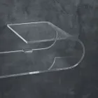 Závěsná nástěnná konzola z průhledného akrylového křišťálu - Cesarea Viadurini