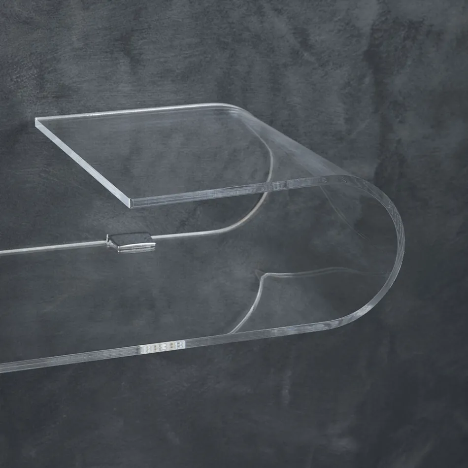 Závěsná nástěnná konzola z průhledného akrylového křišťálu - Cesarea Viadurini