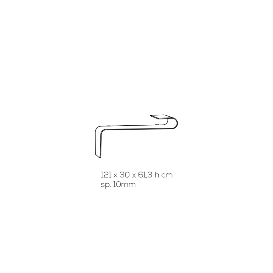 Závěsná nástěnná konzola z průhledného akrylového křišťálu - Cesarea Viadurini