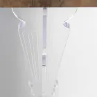 Stěnový konzolový stůl v šedobílém dřevě nebo Corten a plexisklo - Leopardi Viadurini