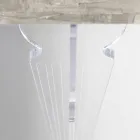 Stěnový konzolový stůl v šedobílém dřevě nebo Corten a plexisklo - Leopardi Viadurini