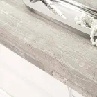 Stěnový konzolový stůl v šedobílém dřevě nebo Corten a plexisklo - Leopardi Viadurini