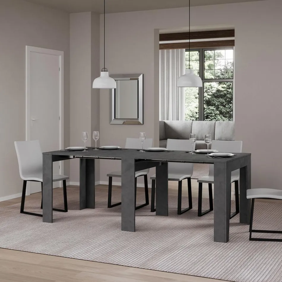 Rozšiřitelná konzole na 181 cm z melaminové esence Made in Italy - Castello Viadurini