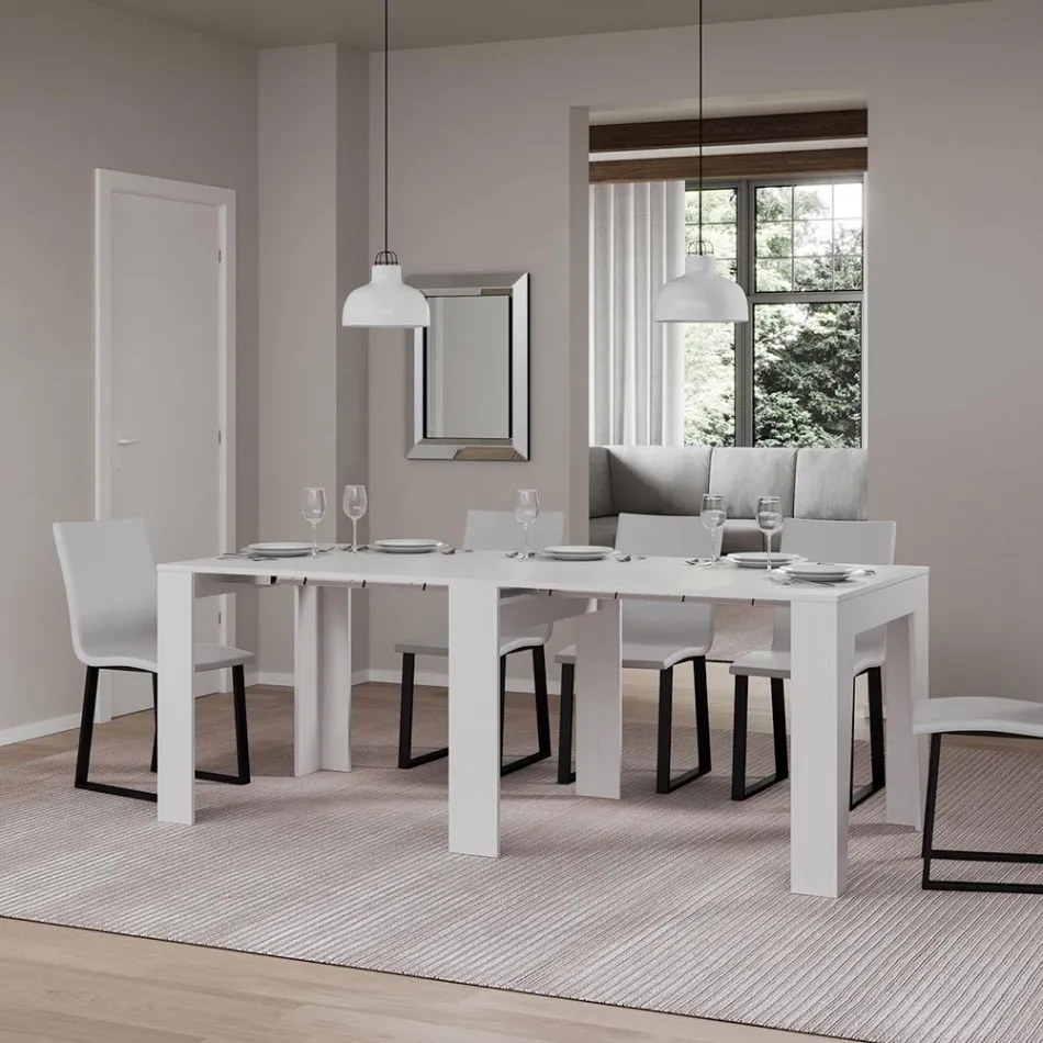 Rozšiřitelná konzole na 181 cm z melaminové esence Made in Italy - Castello Viadurini