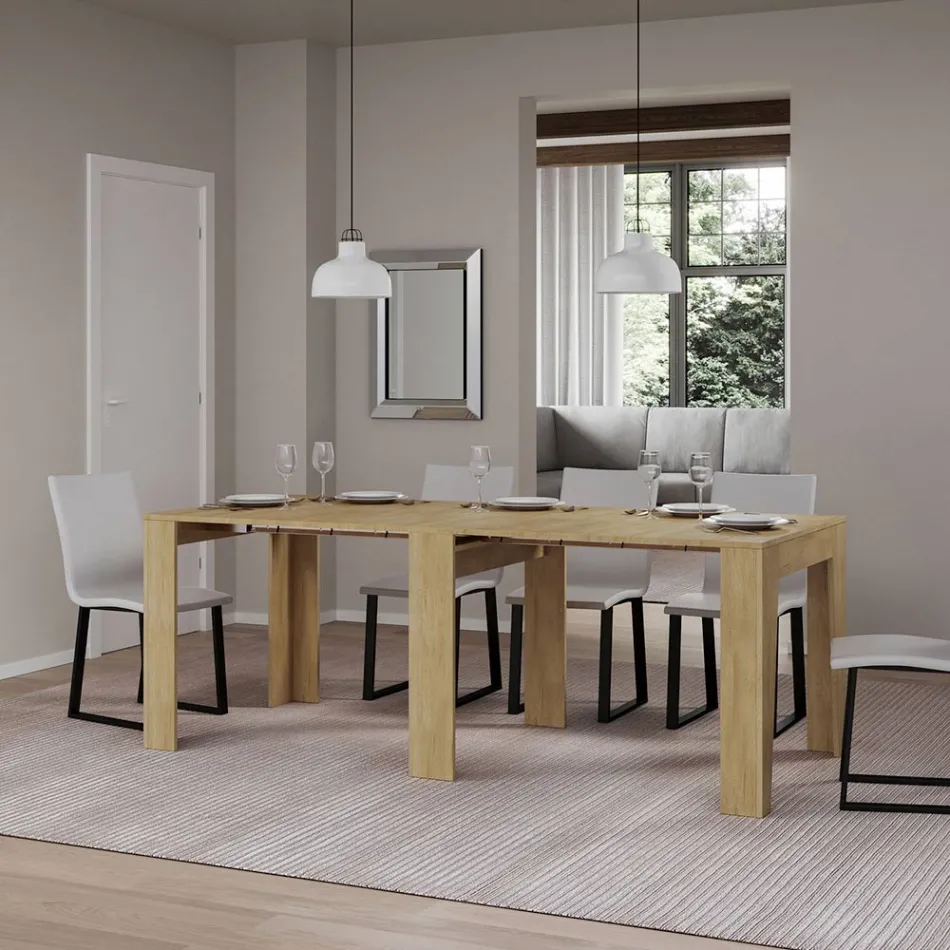 Rozšiřitelná konzole na 181 cm z melaminové esence Made in Italy - Castello Viadurini