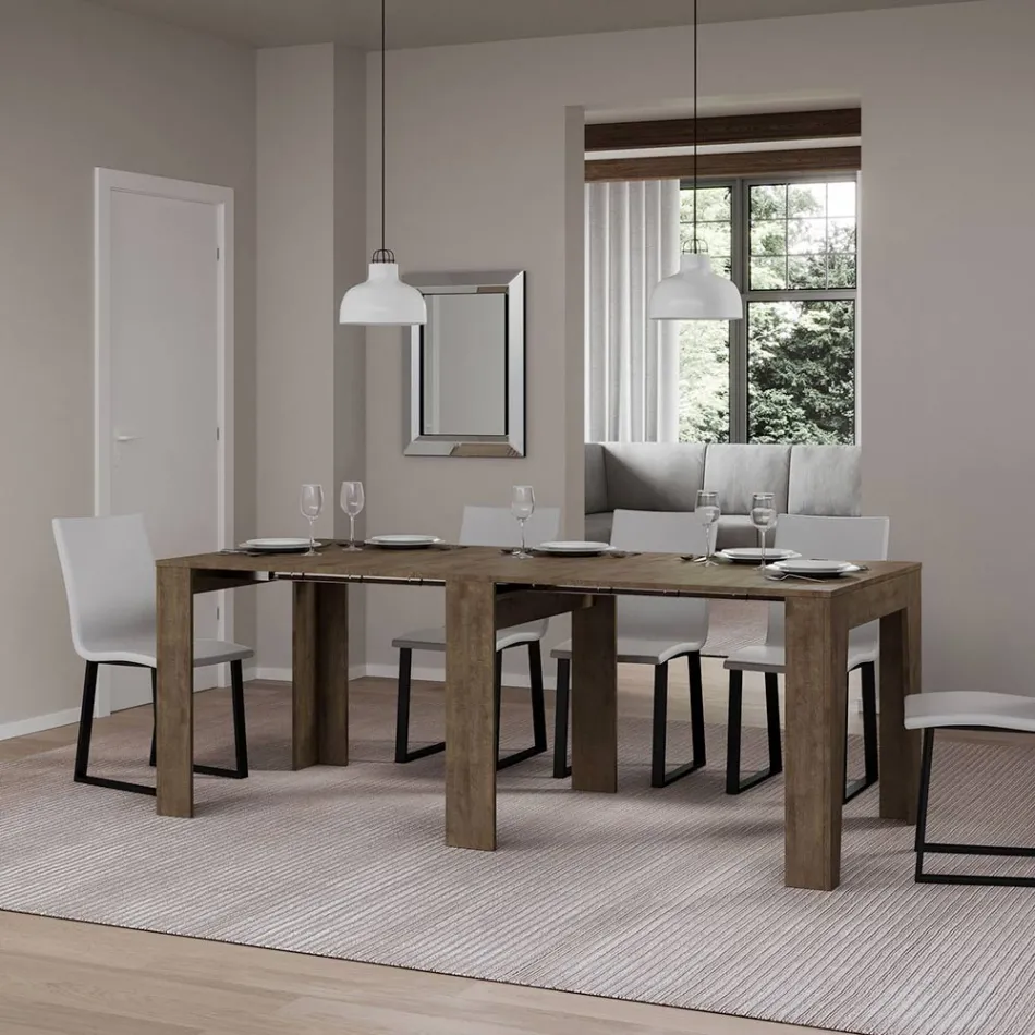 Rozšiřitelná konzole na 181 cm z melaminové esence Made in Italy - Castello Viadurini