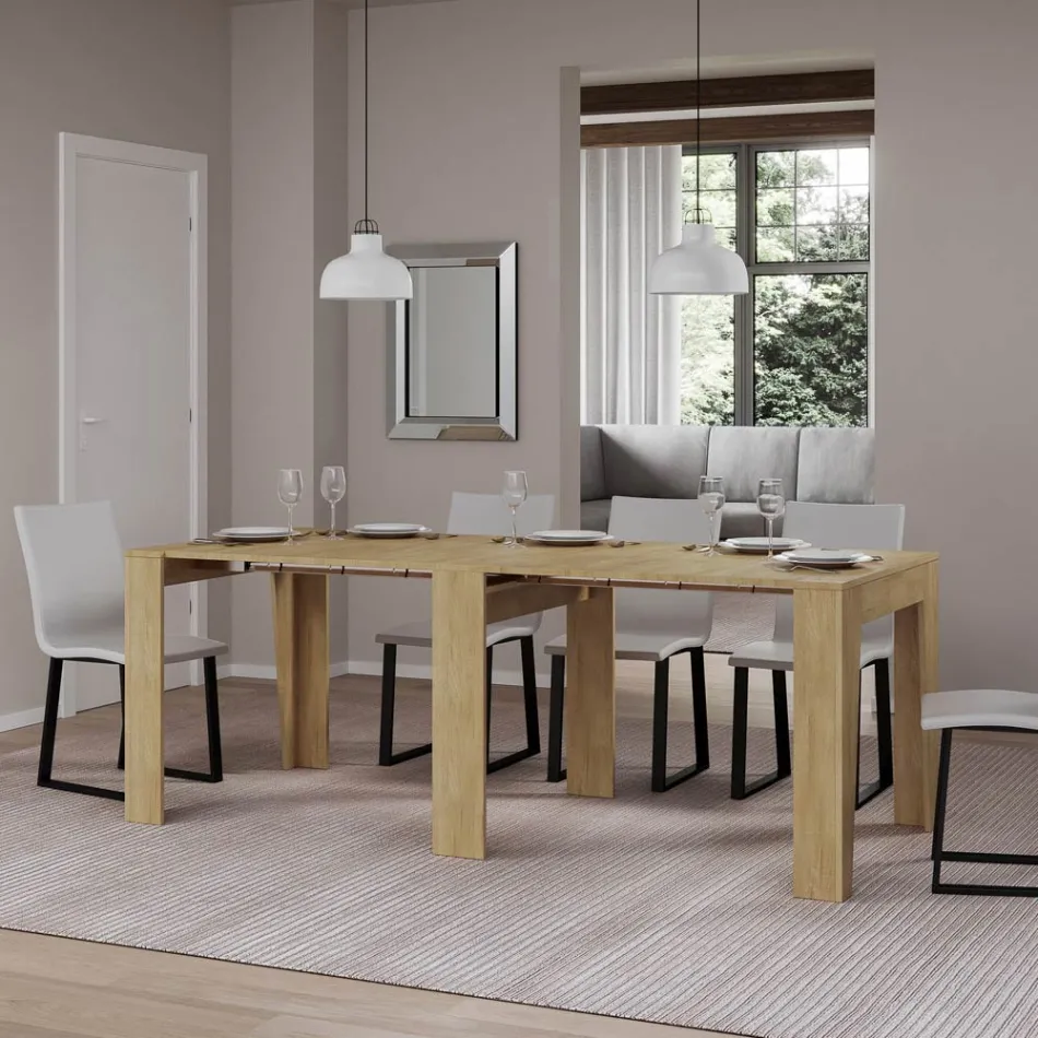 Výsuvná konzole na 211 cm v melaminu v podstatě Made in Italy - Incantesimo Viadurini