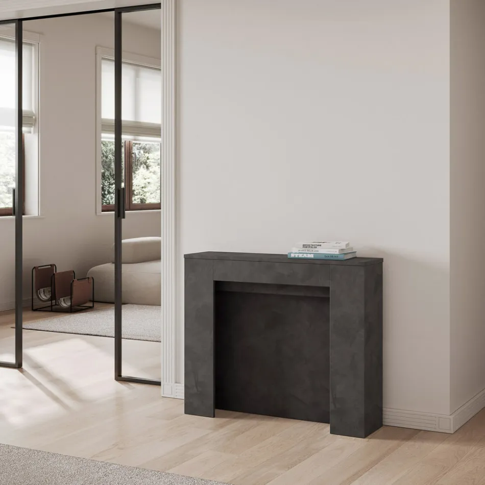 Rozšiřitelná konzole na 211 cm v Melaminových panelech Made in Italy - Principessa Viadurini