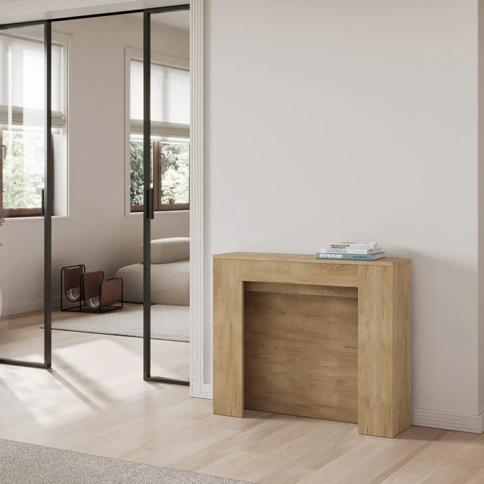 Rozšiřitelná konzole na 211 cm v Melaminových panelech Made in Italy - Principessa Viadurini