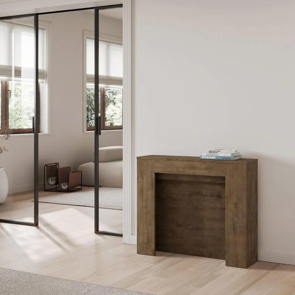 Rozšiřitelná konzole na 211 cm v Melaminových panelech Made in Italy - Principessa Viadurini