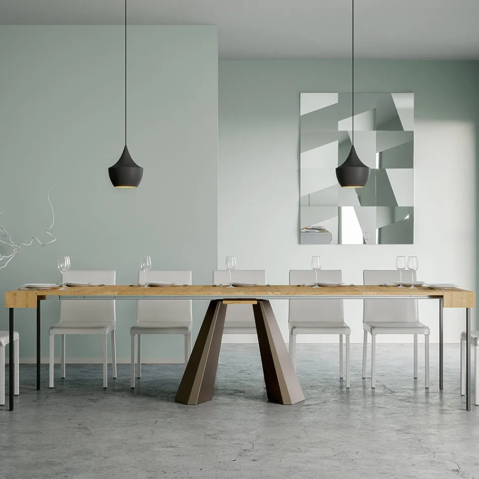 Rozšiřitelná konzole na 300 cm s nohami Bear Finish Made in Italy - Destino Viadurini