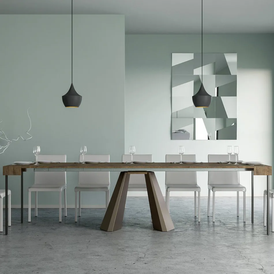 Rozšiřitelná konzole na 300 cm s nohami Bear Finish Made in Italy - Destino Viadurini