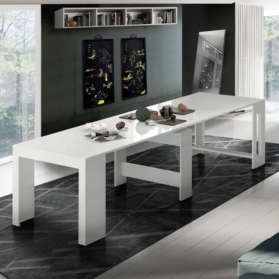 Konzola Výsuvná na 300 cm od vchodu nebo obývacího pokoje ze dřeva - Katharina Viadurini