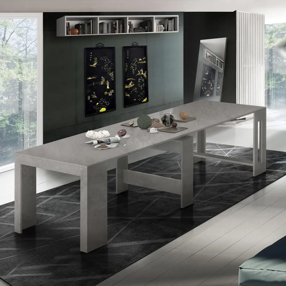 Konzola Výsuvná na 300 cm od vchodu nebo obývacího pokoje ze dřeva - Katharina Viadurini