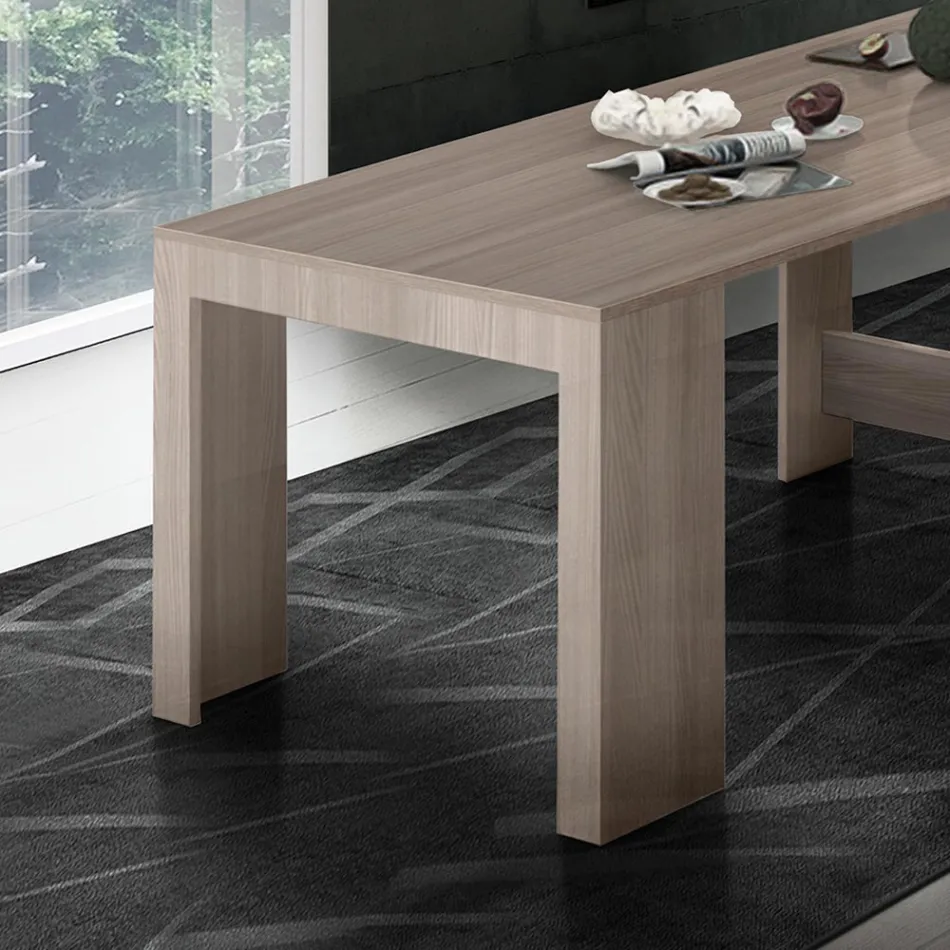 Konzola Výsuvná na 300 cm od vchodu nebo obývacího pokoje ze dřeva - Katharina Viadurini