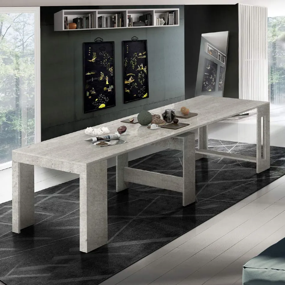 Konzola Výsuvná na 300 cm od vchodu nebo obývacího pokoje ze dřeva - Katharina Viadurini