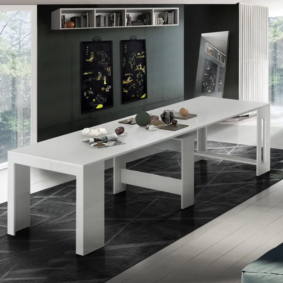 Konzola Výsuvná na 300 cm od vchodu nebo obývacího pokoje ze dřeva - Katharina Viadurini