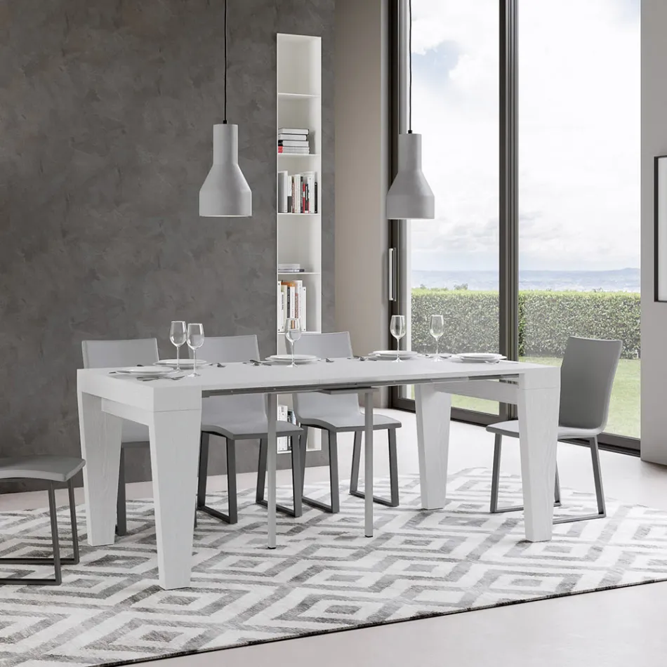 Výsuvná konzole na 300 cm ze dřeva Made in Italy - trůn Viadurini