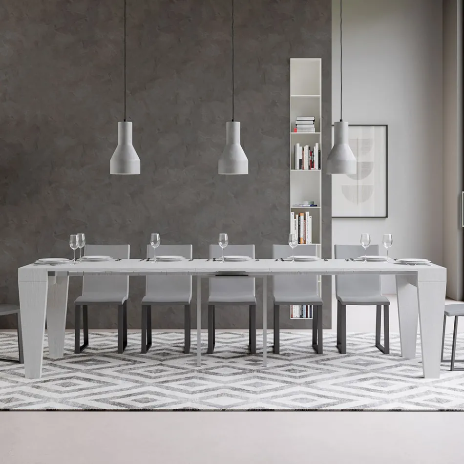 Výsuvná konzole na 300 cm ze dřeva Made in Italy - trůn Viadurini